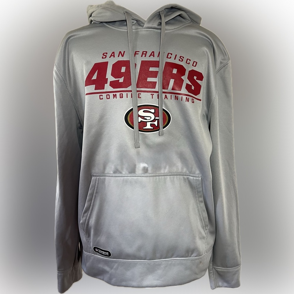 San Francisco 49ers Combine Authentic Hoodie Sweatshirt – Gray Size M